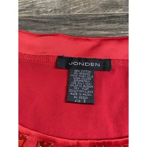 Womens‎ Jonden Short Sleeve Jewel Neck Satin Bottom Short Sleeve Red Size S thumbnail 3