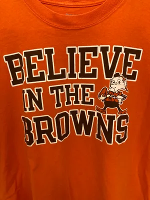 Reebok Cleveland Browns NFL Believe In The Browns Orange T-Shirt thumbnail 2