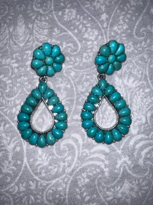 Turquoise earrings ( false) Blue thumbnail 1