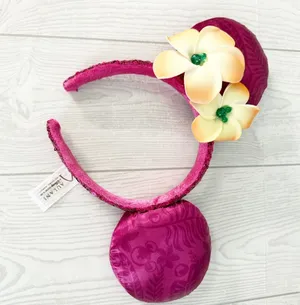 Disney Aulani Minnie Ears Headband Sequin Plumeria thumbnail 1