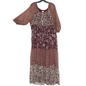 Boho Maxi Dress XXL Tiered Floral Cottagecore Prairie Peasant Flowy Festival thumbnail 2