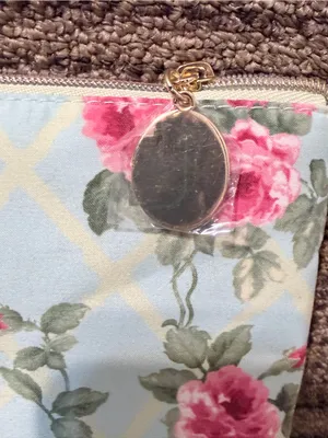 Estée Lauder Floral Cosmetic Pouch in Light Blue and Pink Rose Print thumbnail 4