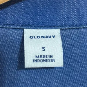 Old Navy Shirt Dress Blue Fortune Tencel Lyocell Utility Tie Waist Work CasualS thumbnail 7