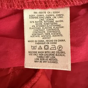 Anthropologie Cartonnier Linen Crop Wide Leg Pants Small Pink Mid Rise Pull On thumbnail 7
