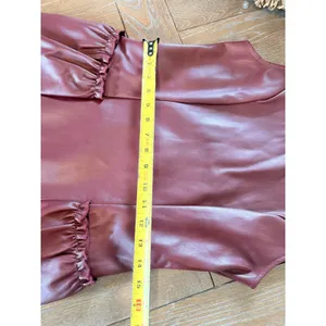 Amylynn Faux Leather Mini Dress Womens‎ Burgundy Size Small thumbnail 8