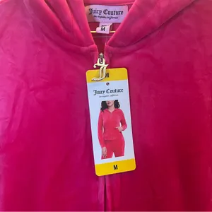 Juicy‎ Couture Velour Zip Hoodie Pink Rhinestone Logo NWT Size M thumbnail 9