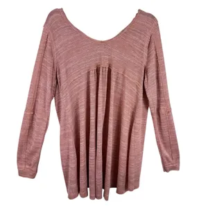 Umgee NWT Mauve Lightweight Long Sleeve Semi-Sheer Flowy Knit Blouse‎ Size M thumbnail 2
