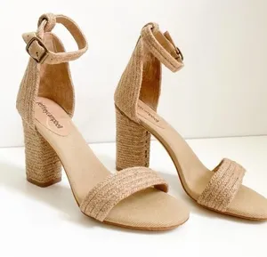 Jeffrey Campbell Rowboat Block Heel Sandals Tan Size 7 thumbnail 1