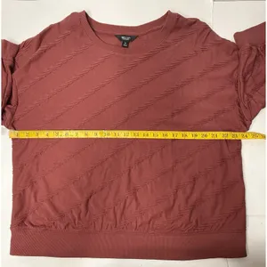 Simply Vera Top Women's Size XL Velvet Mauve Textured Career Sweatshirt‎ Comfort thumbnail 7