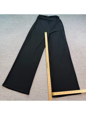 Zara Women's Black High Rise Wide Leg Stretch Pull-On Palazzo Pants Medium M thumbnail 4