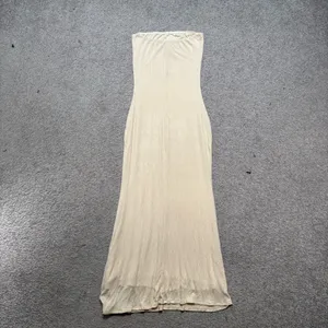 Windsor Strapless Cream Ribbed Bodycon Midi Dress thumbnail 7