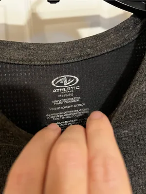 Athletic Works Charcoal Heather Long-Sleeve Crew Performance Top thumbnail 3