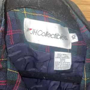 Vintage JH Collectibles military-style double-breasted wool blue plaid jacket 10 thumbnail 6