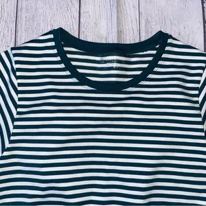 Aerie Green & White Seamless Striped Cropped Tee thumbnail 2