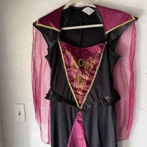 Womens Villain Evil Queen Princess‎ Costume Dress Cape Halloween Cosplay Small thumbnail 2
