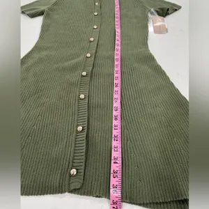 French Connection Sage Green Ribbed Midi Dress thumbnail 12