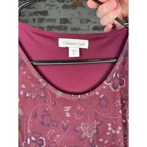 Coldwater creek | women maroon layered dress floral thumbnail 2