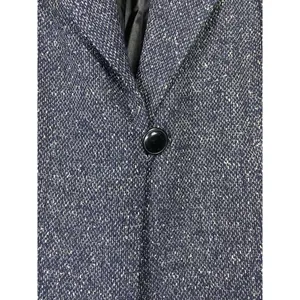 CAbi Women Blair Pea Coat Sz‎ XS Dark Blue Tweed Wool Blend Jacket Herringbone thumbnail 4