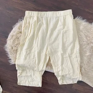 Butter Yellow Cream New Lightweight Capri & Tunic Shirt Matching Set L thumbnail 3