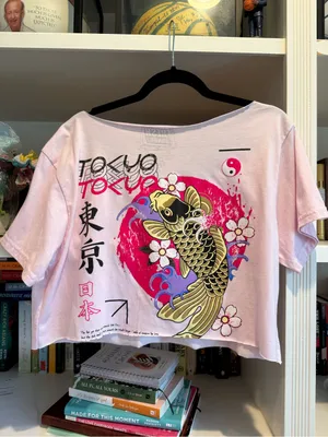 t/o White Tee with Pink Tokyo Graphic and Black Text thumbnail 10