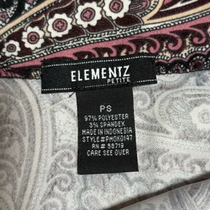 Elementz Petite Midi Skirt Womens PS Brown Paisley Excellent Stretch‎ A-Line thumbnail 7