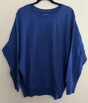 Universal Standard Fiona Open Side Sweatshirt Cotton‎ Blue Size Small (14-16) thumbnail 1