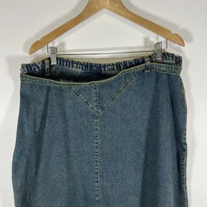 Vintage Y2K Jukebox Blue‎ Brown Maxi Skirt Velvet Boho Size 1X thumbnail 7