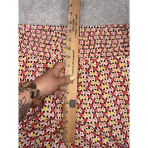 Maeve Women's Smocked Waist Wide Leg Pants Multicolor Geometric Print Large thumbnail 10