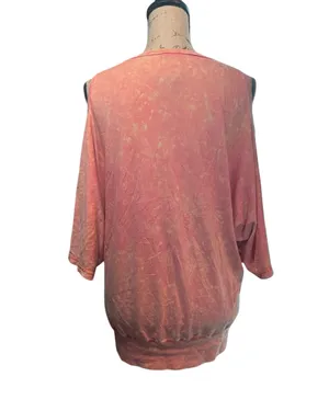 Black Hearts Brigade Cold Shoulder Washed Peach Tee thumbnail 5