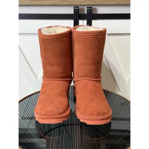 BEARPAW Elle Short 1962W Rust Orange Suede Sheepskin Winter Boots Women Size 6 thumbnail 3