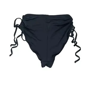 Black Brazilian High Waist Swimming Suit Bottoms Rutched SZ XS thumbnail 3