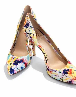 Vince Camuto Women's Pointed Toe DOrsay Heels Multi Color Floral Print Size 7 M thumbnail 1