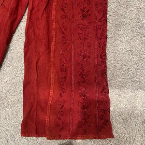 Boho open Leg beach pants Red thumbnail 3