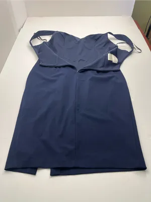 BHLDN Navy Blue Sheath Dress Womens Size 18 Lined Slit Wedding Guest‎ NEW *FLAW thumbnail 14