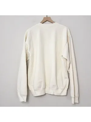 NEW Sporty & Rich Fitness Group Crewneck Sweatshirt M Off White Fleece Oversized thumbnail 11
