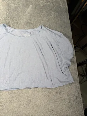 Aerie Light Blue Women's Short Sleeve Crop Top large thumbnail 4