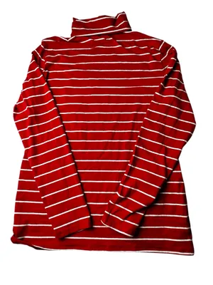 GAP Factory Red & White Striped Turtleneck Sweater thumbnail 2