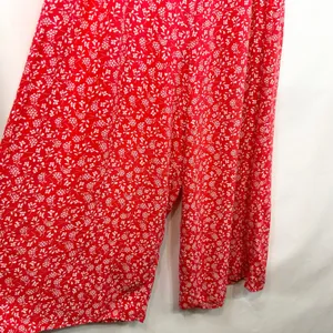 Luxology Large Jumpsuit Red Floral Wide‎ Leg Smocked Cottagecore Feminine 1200 thumbnail 4