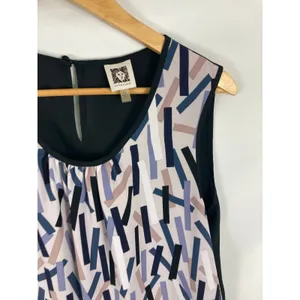 Anne Klein Patterned Front Sleeveless Blouse Size 12 thumbnail 2