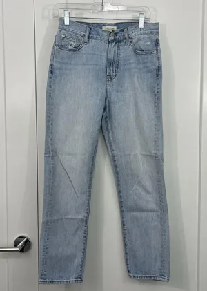 Madewell Size 26 Light Blue Perfect Vintage Jeans Straight Tapered 90s Mom Jeans thumbnail 1