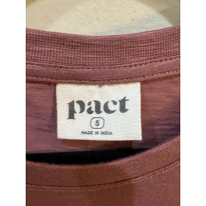 Pact organic cotton mauve tie-waist dress crew neckline Size Small Gorpcore thumbnail 4