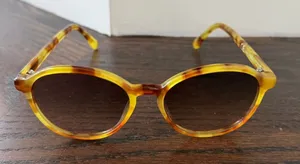 J.Crew Yellow Tortoiseshell Round Eye Vintage Inspired Sunglasses thumbnail 1