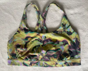 Lululemon Discontinued sport bra Floral Abstract - Yellow & Green thumbnail 1