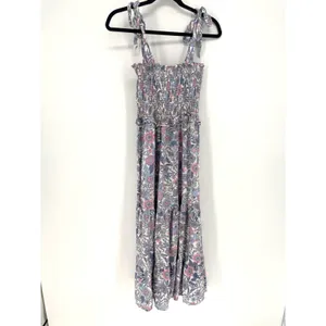 Petal + Pup Maxi Dress Floral Smocked Tiered 2 Blue Pink Boho Cottagecore thumbnail 7