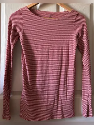 Brandy Melville Pinstriped Long Sleeve Boatneck Fall Top Indie Sleaze Y2K Party thumbnail 1