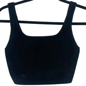 Aritzia Babaton S Sculpt Knit Square Neck Tank Top Bodycon Cropped Black Luxury thumbnail 2
