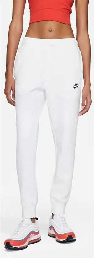 Nike Club Fleece Joggers Womens Small White Sweatpants Embroidered Swoosh - flaw thumbnail 1