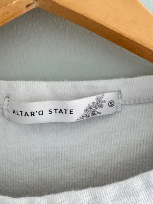Altar’d State Pink Bow Graphic Baby Tee White Coquette Top S thumbnail 2