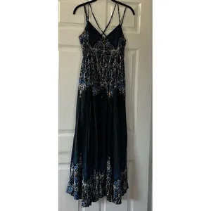 Free People Be My Baby Maxi Dress In‎ Black and Blue thumbnail 8
