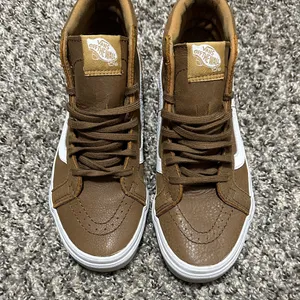 Vans Brown and White High-Top Leather Sneakers thumbnail 2